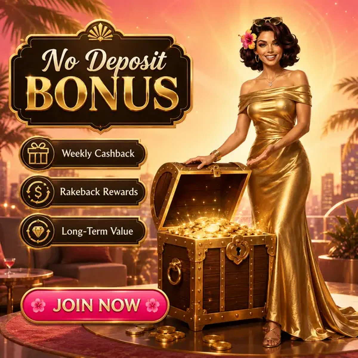 Die Terrace Queen öffnet Schatztruhe und enthüllt Casino Billionaire Spin No Deposit Bonus